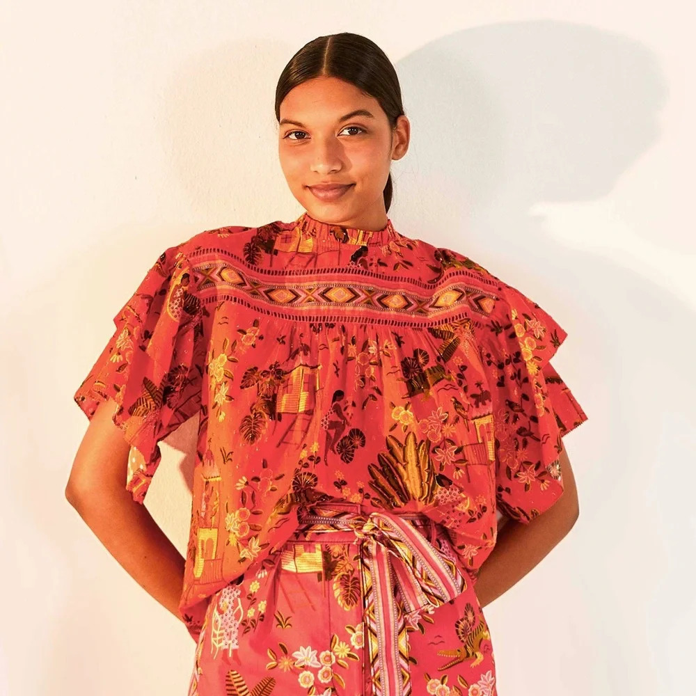 NWT FARM Rio Secret Garden Blouse Size Small